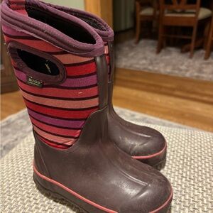 Bogs Kids' Purple and Pink Striped Boots